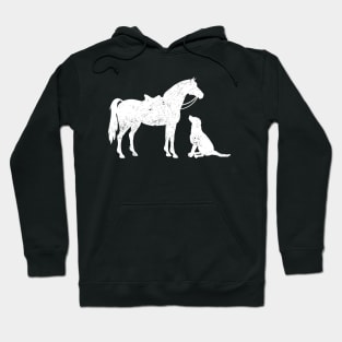 HORSE and DOG Motif Horse Dog Lover Hoodie